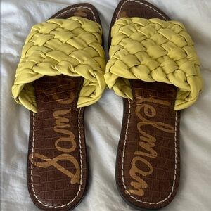Sam Edelman Yellow Braided Slide Sandals